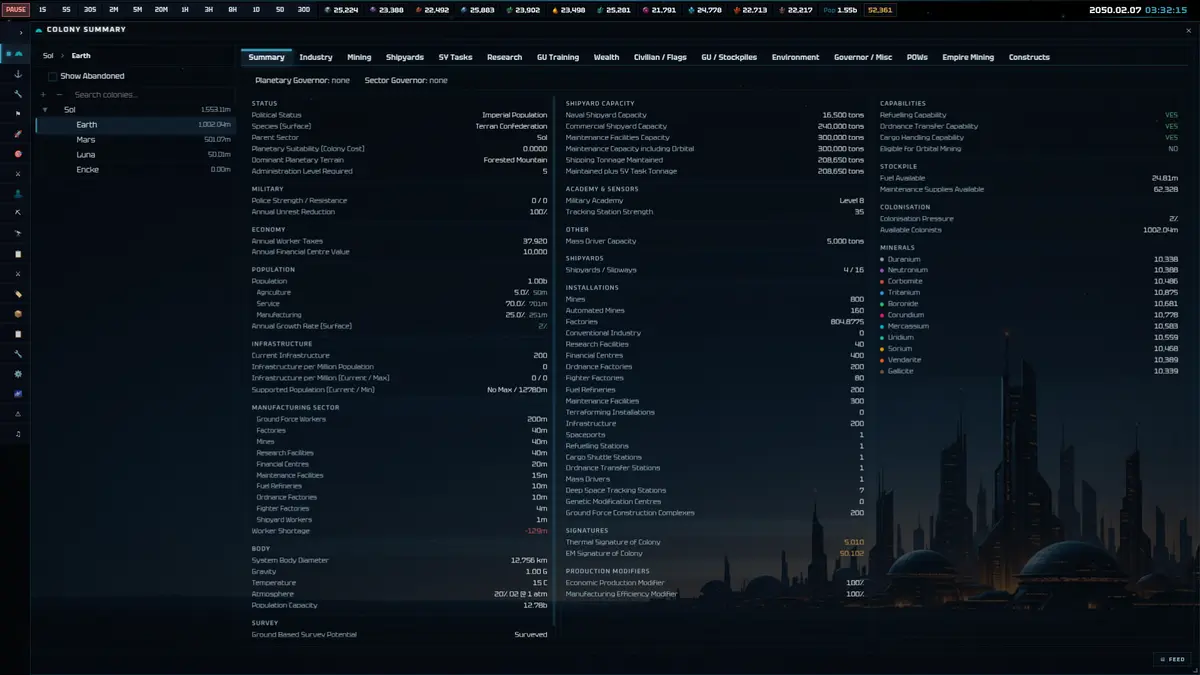 Colony Summary